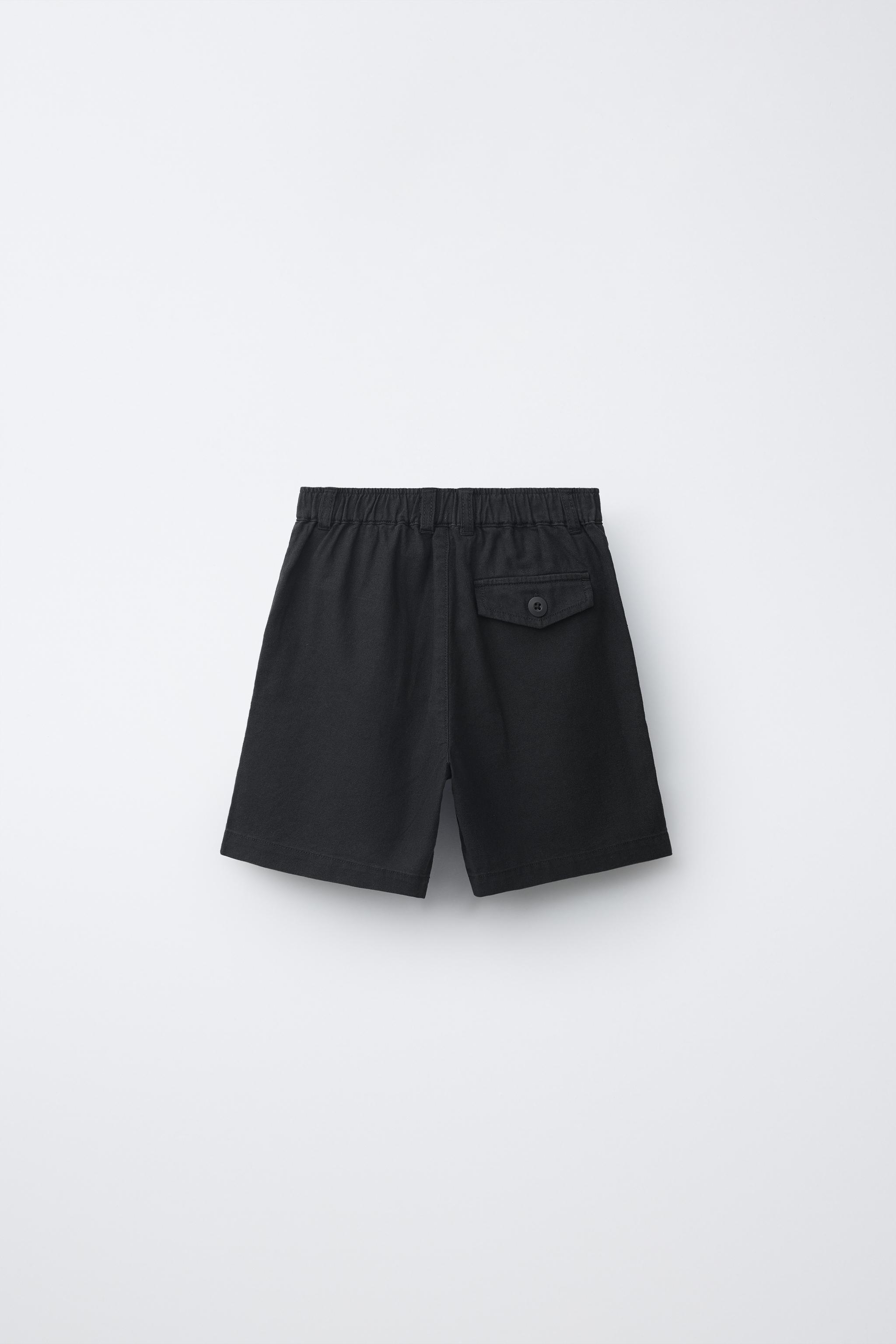 COTTON AND LINEN SHORTS